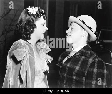 Publié : Juillet 22, 1938 - Film Original Titre : amour trouve Andy Hardy. Sur la photo : Judy Garland, Mickey Rooney. Banque D'Images