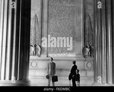 Publié : Mai 17, 1939 - Film Original Title : Monsieur Smith au Sénat. Photo : JAMES STEWART. Banque D'Images