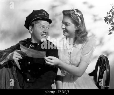 Publié : Mar 02, 1943 - Film Original Titre : La Comédie Humaine. Sur la photo : MICKEY ROONEY. Banque D'Images