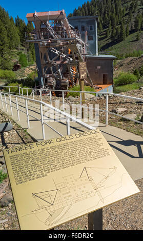 New York, Custer, Yankee Fork, drague exploité 1940-52 Banque D'Images