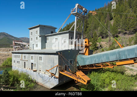 New York, Custer, Yankee Fork, drague exploité 1940-52 Banque D'Images