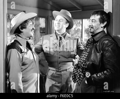 DATE DE SORTIE : Octobre 28, 1949. Titre du film : Border Incident. STUDIO : Metro-Goldwyn-Mayer (MGM). PLOT : o pénétrer un gang mexicain illégal l'exploitation des travailleurs agricoles en contrebande en Californie (et ne pas laisser de témoins en direct), l'agent fédéral mexicain Pablo Rodriguez pose comme un ignorant bracero, tandis que son homologue américain Jack Bearnes travaille de l'extérieur. Bientôt, les deux sont en danger mortel du meneur, rancher Owen Parkson, sinistre et trouver nuit à la ferme pour être plein de film-noir de l'ombre menace. Sur la photo : . Banque D'Images