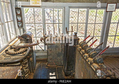 New York, Custer, Yankee Fork, drague exploité 1940-52, le contrôle House Banque D'Images