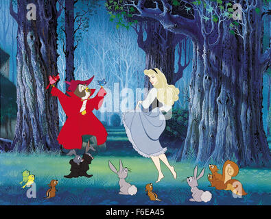 DATE DE SORTIE : Janvier 29, 1959. Titre du film : Sleeping Beauty. STUDIO : Walt Disney. Résumé : Une fée maléfique, snobé jette une malédiction sur une princesse que seul un prince peut briser, avec l'aide de trois bonnes fées. Sur la photo : . Banque D'Images