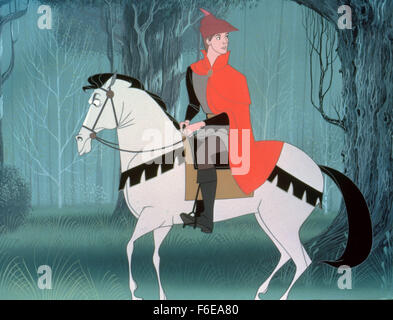 DATE DE SORTIE : Janvier 29, 1959. Titre du film : Sleeping Beauty. STUDIO : Walt Disney. Résumé : Une fée maléfique, snobé jette une malédiction sur une princesse que seul un prince peut briser, avec l'aide de trois bonnes fées. Sur la photo : . Banque D'Images