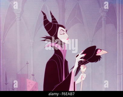 Jun 12, 1959 ; Burbank, CA, USA ; Image du classique conte animé 'Sleeping Beauty' avec le personnage maléfique. Banque D'Images