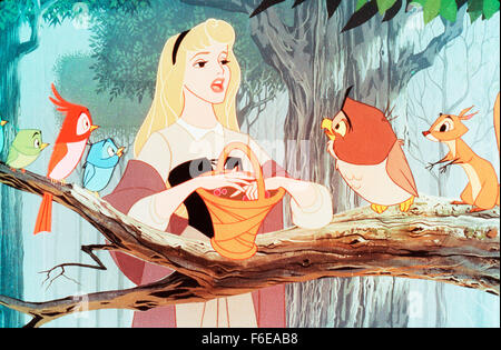 Jun 12, 1959 ; Burbank, CA, USA ; Image du classique conte animé 'Sleeping Beauty' avec le caractère BRIAR ROSE/PRINCESS AURORA. Banque D'Images