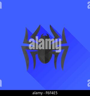 Silhouette grise araignée. Long Shadow Illustration de Vecteur