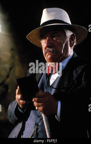 Avril 15, 1988 ; Jérusalem, Israël ; Peter Ustinov comme Hercule Poirot dans le mystère du crime film ''Rendez-vous avec la mort'' réalisé par Michael Winner. Banque D'Images