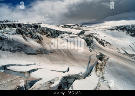 Glacier Myrdalsjokull Krossarjokull, calotte de glace, l'Islande Banque D'Images