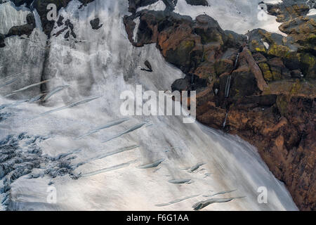 Glacier Myrdalsjokull Krossarjokull, calotte de glace, l'Islande Banque D'Images