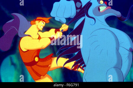 DATE DE SORTIE : Juin 14, 1997. Titre du film : Hercules. STUDIO : Walt Disney Feature Animation. PLOT : un dieu, mortalized par Hadès et ses sbires en tant que bébé, essaie de trouver ce qu'il faut pour être un véritable héros pour retrouver l'immortalité et sa juste place parmi les dieux. Sur la photo : TATE DONOVAN que la voix d'Hercule. Banque D'Images