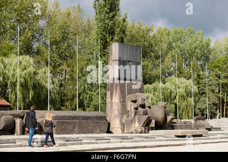 Mémorial à 1,5 million assassiné par Nazis à Auschwitz II-Birkenau concentration allemande nazie et camp D'Extermination à Oswiecim, Pologne Banque D'Images