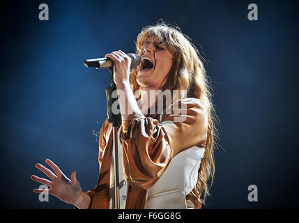 Florence et la machine effectuant à Alexandra Palace à Londres 25 septembre 2015 Banque D'Images