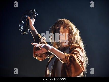 Florence et la machine effectuant à Alexandra Palace à Londres 25 septembre 2015 Banque D'Images