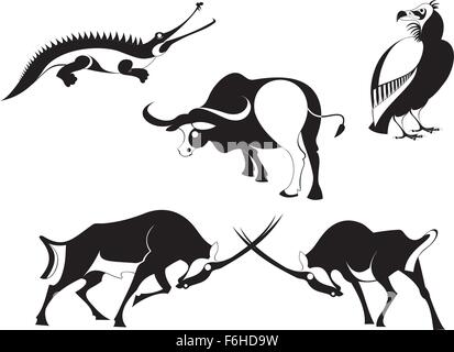 L'art original Vector silhouettes animales collection Illustration de Vecteur