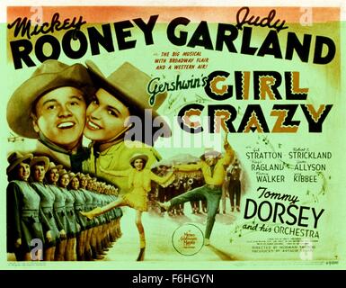 1943, le titre du film : CRAZY GIRL, Directeur : NORMAN TAUROG, Studio : MGM, Photo : Judy Garland, Mickey Rooney. (Crédit Image : SNAP) (Crédit Image : c'/photos) Banque D'Images