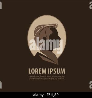 Homme logo vector modèle. Coiffeur ou salon de beauté icon Illustration de Vecteur