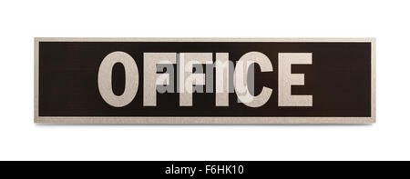 Bureau d'affaires Metal Sign isolé sur un fond blanc. Banque D'Images