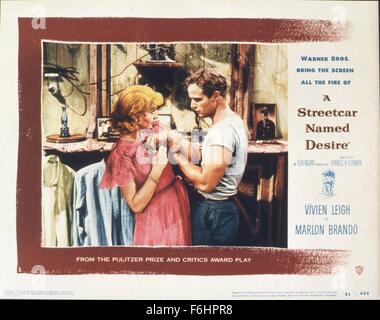 1951, le titre du film : Tramway nommé Désir, Directeur : Elia Kazan, Studio : WARNER, Photo : Marlon Brando, Elia Kazan. (Crédit Image : SNAP) Banque D'Images