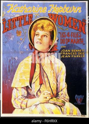 1933, le titre du film : LITTLE WOMEN, Directeur : GEORGE CUKOR, Studio : RKO, Photo : Katharine Hepburn, art de l'affiche. (Crédit Image : SNAP) Banque D'Images