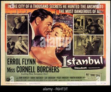 1956, le titre du film : ISTANBUL, Directeur : JOSEPH PEVNEY, Studio : UNIV, Photo : CORNEL BORCHERS, Errol Flynn. (Crédit Image : SNAP) Banque D'Images