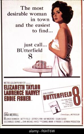 1960, le titre du film : BUTTERFIELD 8, Directeur : DANIEL MANN, Studio : MGM, Photo : 1960, ELIZABETH TAYLOR. (Crédit Image : SNAP) Banque D'Images