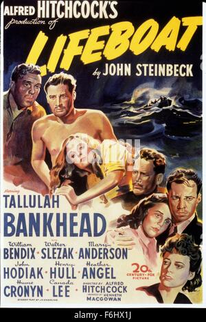 1944, le titre du film : Canot, Directeur : Alfred Hitchcock, Studio : FOX, Tallulah Bankhead, Photo : Alfred Hitchcock. (Crédit Image : SNAP) Banque D'Images