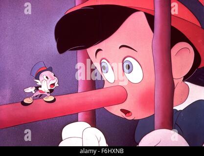 1992, le titre du film : Pinocchio, Studio : WALT DISNEY, présenté : Jiminy Cricket. (Crédit Image : SNAP) Banque D'Images