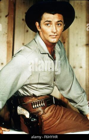 1948, le titre du film : BLOOD ON THE MOON, Directeur : ROBERT WISE, Studio : RKO, Photo : VÊTEMENTS, Robert Mitchum, Western. (Crédit Image : SNAP) Banque D'Images