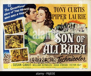 1952, le titre du film : FILS D'ALI BABA, Directeur : KURT NEUMANN, Studio : Paramount, Photo : TONY CURTIS, Piper Laurie. (Crédit Image : SNAP) Banque D'Images