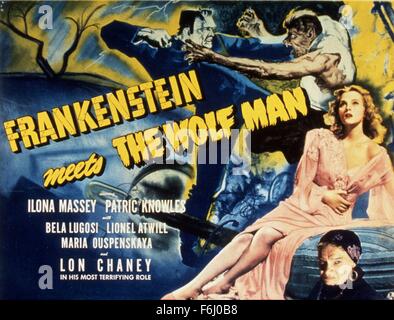 1943, le titre du film : FRANKENSTEIN RENCONTRE LE LOUP, l'homme Réalisateur : Roy William Neill, Photo : Caractère, ENSEMBLE, Frankenstein, Roy William Neill. (Crédit Image : SNAP) Banque D'Images