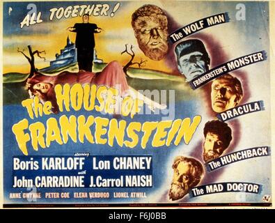 1944, le titre du film : HOUSE OF FRANKENSTEIN, Directeur : ERLE C. KENTON, présenté : ENSEMBLE, Frankenstein. (Crédit Image : SNAP) Banque D'Images