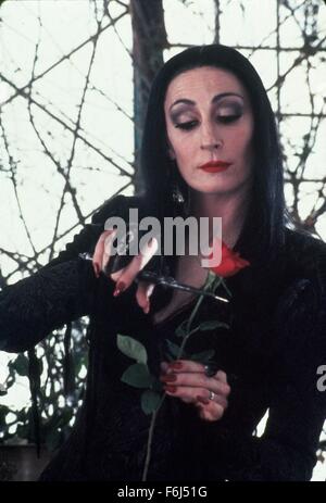 1991, le titre du film : LA FAMILLE ADDAMS, BARRY SONNENFELD, Directeur : Studio : ORION, Photo : Angélica Huston. (Crédit Image : SNAP) Banque D'Images