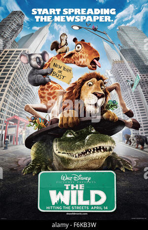 DATE DE SORTIE : Avril 14, 2006. Titre du film : la nature. STUDIO : Contrafilm. Résumé : un jeune lion est accidentellement expédiés de la Zoo de New York à l'Afrique. Maintenant gratuitement, son zoo pals doivent mettre de côté leurs différends pour aider à le faire revenir. Sur la photo : . Banque D'Images