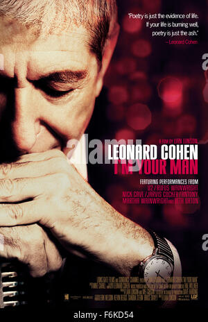 DATE DE SORTIE : Juin 21, 2006. Titre du film : Leonard Cohen : Je suis votre homme. STUDIO : Lions Gate. PLOT : Un documentaire sur le légendaire chanteur-compositeur-interprète, avec des performances de ces musiciens qu'il a influencé. Sur la photo : l'affiche avec portrait de Leonard COHEN. Banque D'Images