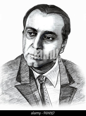 Dr Homi Jehangir Bhabha sketch, Inde Banque D'Images