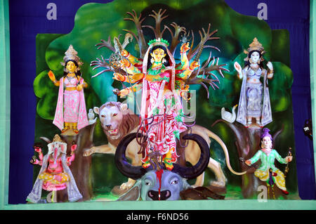 La déesse Durga, Kolkata, Bengale occidental, Inde, Asie Banque D'Images