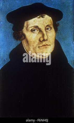 Lucas Cranach l'ancien - Portrait de Martin Luther, réformateur protestant allemand Banque D'Images