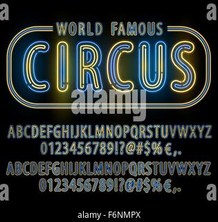 Jeu de polices de néon Illustration de Vecteur