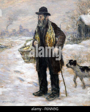 Le colporteur 1890 par Jean François Raffaelli peintre, sculpteur et graveur français. Banque D'Images