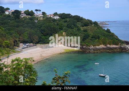 La baie de Fermain, Guernsey Channel Islands chemin côtier. Banque D'Images