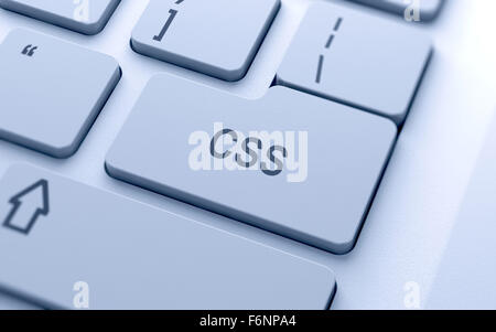 Mot CSS bouton sur clavier d'ordinateur avec soft focus Banque D'Images