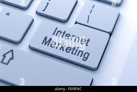 Internet marketing mot bouton sur clavier d'ordinateur avec soft focus Banque D'Images