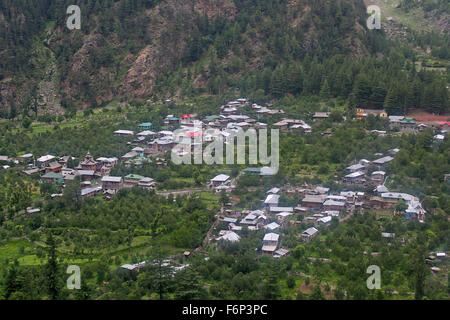 La VALLÉE DE SPITI Kinnaur - vue sur village Himachal Pradesh, Inde Banque D'Images