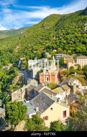 Nonza, petit village de montagne, Cap Corse, Corse, France Banque D'Images