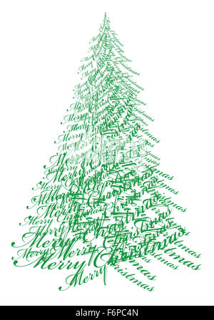 Abstract Christmas Tree avec texte Joyeux Noël, vector illustration Banque D'Images