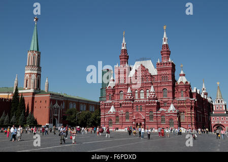 Le Musée d'histoire de l'État (ou le Musée Historique d'État), de la Place Rouge, Moscou, Russie. Banque D'Images