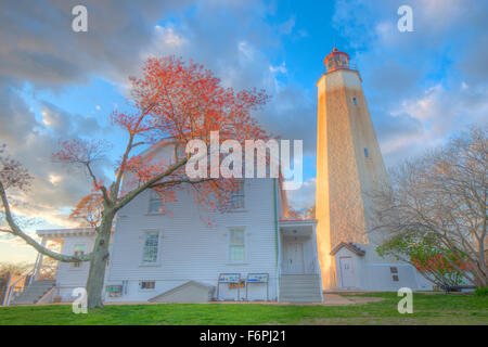 Sandy Hook Light, Gateway National Recreation Area, New Jersey, le plus vieux phares au U.S. Fort Hancock, comté de Monmouth Banque D'Images