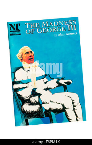 Programme pour 1991 la production de la folie de George III par Alan Bennett au Lyttelton Theatre. Banque D'Images
